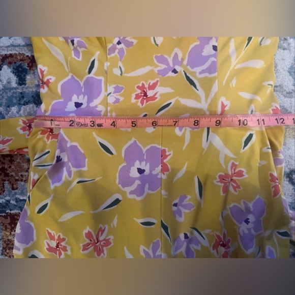 BCBGeneration Floral Colorful Jumpsuit with Square Neck and Ruffle Trim XXS - Picture 12 of 14